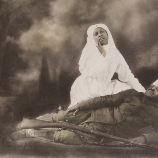 Theatrical Red Cross Nurse and WWI Soldier